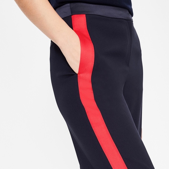 Boden Navy & Red Exeter Wide Leg Pants - Picture 2 of 6